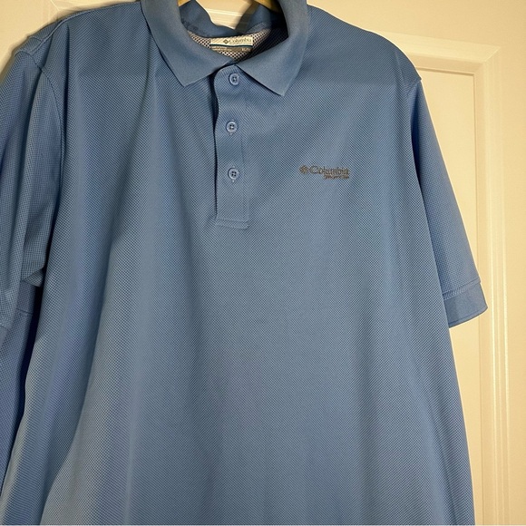 Columbia PFG Omni-Shade Polo Shirt XL Blue Performance Fishing Gear - Picture 2 of 14